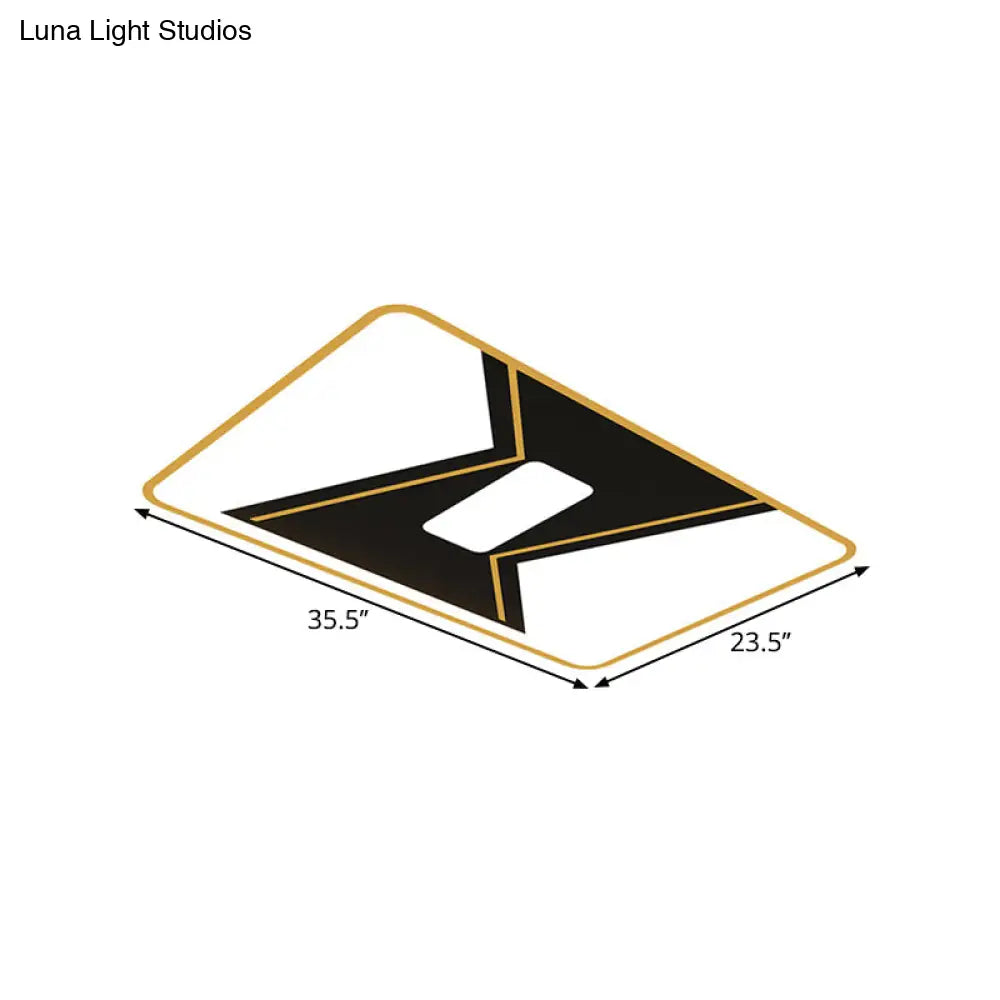 Modern Led Gold Splicing Ceiling Lamp In White/3 Colors - Metallic Flush Mount Fixture