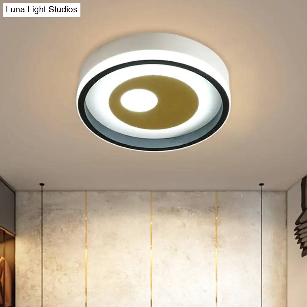 Modern Led Hallway Flush Ceiling Lamp With Acrylic Shade - Black And White