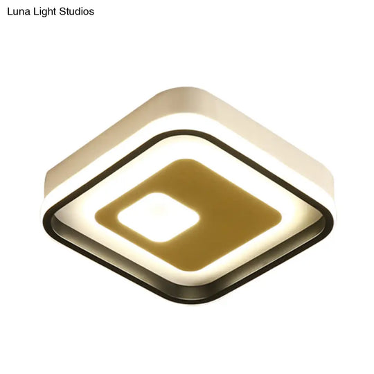 Modern Led Hallway Flush Ceiling Lamp With Acrylic Shade - Black And White