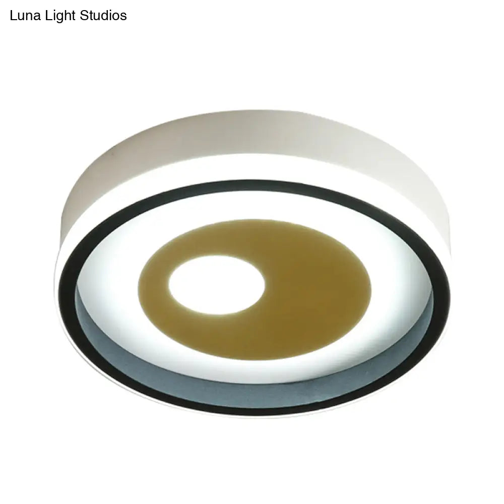 Modern Led Hallway Flush Ceiling Lamp With Acrylic Shade - Black And White