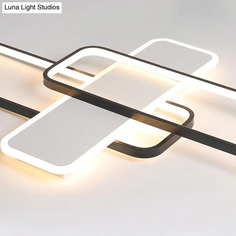 Modern Led Metal Ceiling Light With Stepless Dimming And Remote Control - Black/White Warm/Cool