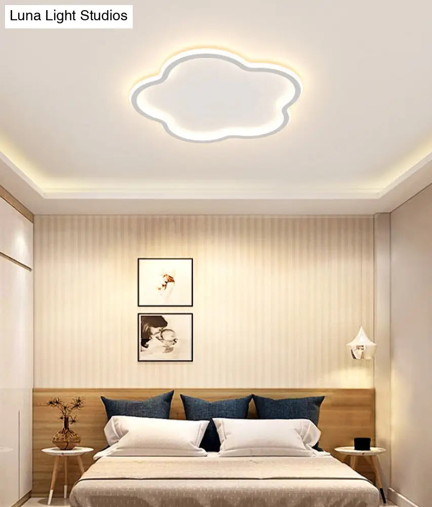 Modern Led Metal Flush Mount Ceiling Light Fixture For Flower Bedroom Illumination