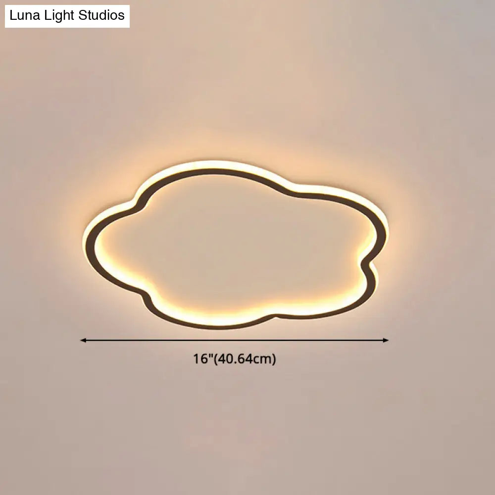 Modern Led Metal Flush Mount Ceiling Light Fixture For Flower Bedroom Illumination