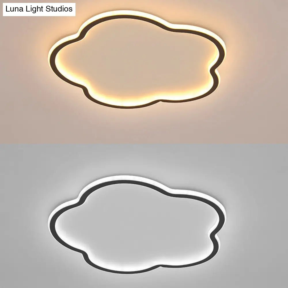 Modern Led Metal Flush Mount Ceiling Light Fixture For Flower Bedroom Illumination