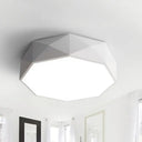 Modern Led Metal Flush Mount Lighting With Concave/Convex Shape - White/Black Ceiling