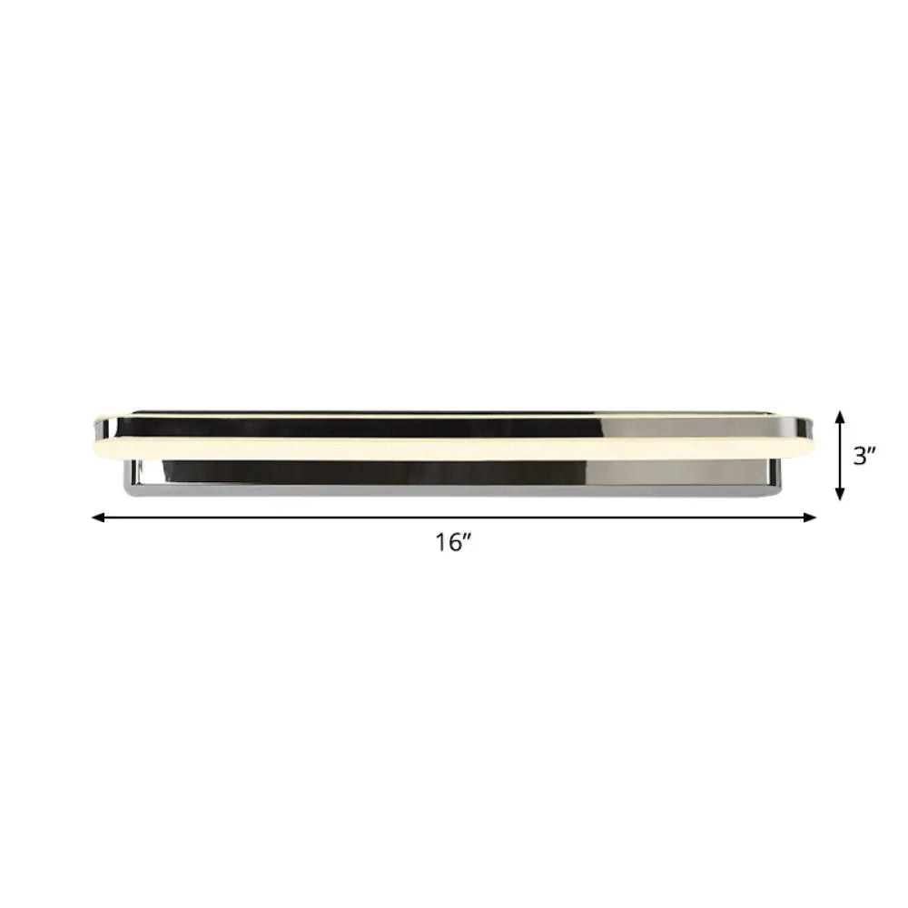 Modern Led Metal Wall Sconce For Bathroom Vanity Lighting - Nickel Linear Design In Warm/White Light