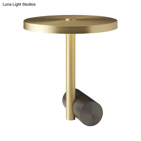 Modern Led Nightstand Lamp: Gold Table Lighting With Metal Shade For Study Room
