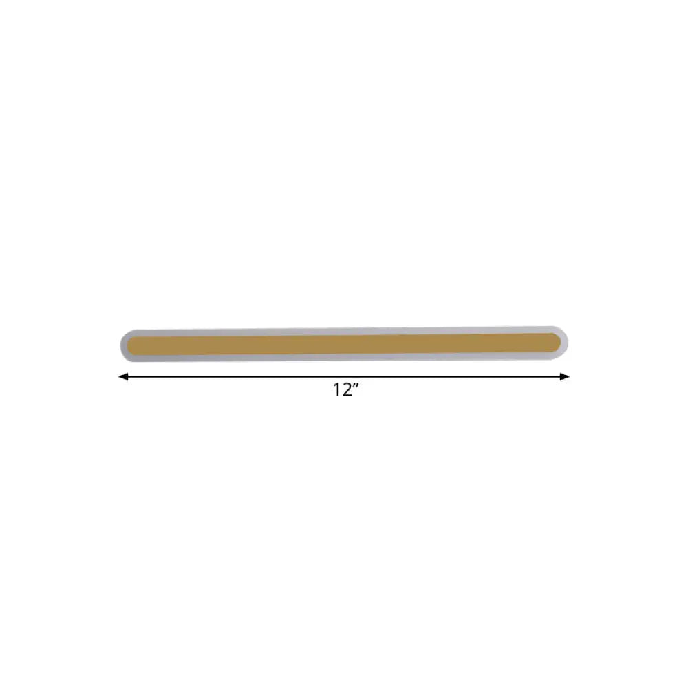 Modern Led Oblong Bedroom Wall Sconce Light - Acrylic Minimalist Design Warm/White 12/16/23.5 Sizes