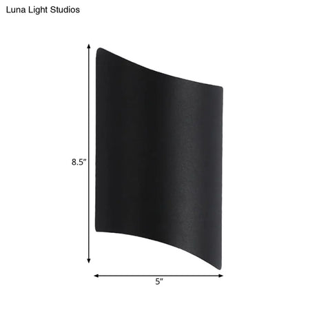 Modern Led Outdoor Wall Sconce With Geometric Metal Shade In Warm/White Light - Black Fixture