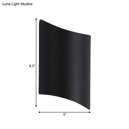 Modern Led Outdoor Wall Sconce With Geometric Metal Shade In Warm/White Light - Black Fixture