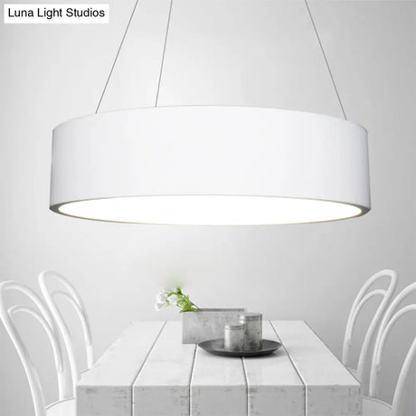 Modern Led Pendant Chandelier - Grey/White Circle Ceiling Light With Acrylic Shade 18’/23.5’ W