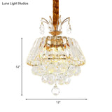 Modern Led Pendant Chandelier With Clear Crystal Shade - Elegant Dining Room Ceiling Light