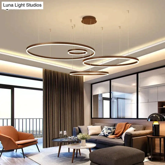 Modern Led Pendant Lights For Living Dining Room Dimmable Suspension Luminaire Suspendu Circular