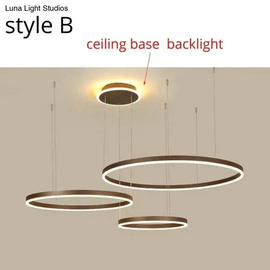 Modern Led Pendant Lights For Living Dining Room Dimmable Suspension Luminaire Suspendu Circular