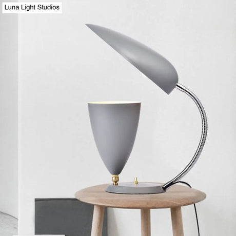 Modern Led Reading Lamp: Adjustable Arm Iron Sharp Tongue & Cone Design White/Black/Grey