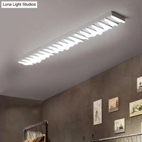 Modern Led Rectangular Ceiling Flush Light Fixture - 16’/23.5’/31.5’ Wide White Flushmount