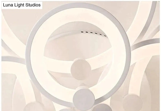 Modern Led Rings Ceiling Lamp For Kitchen Living Room Study Bedroom Dimmable + Remote Control