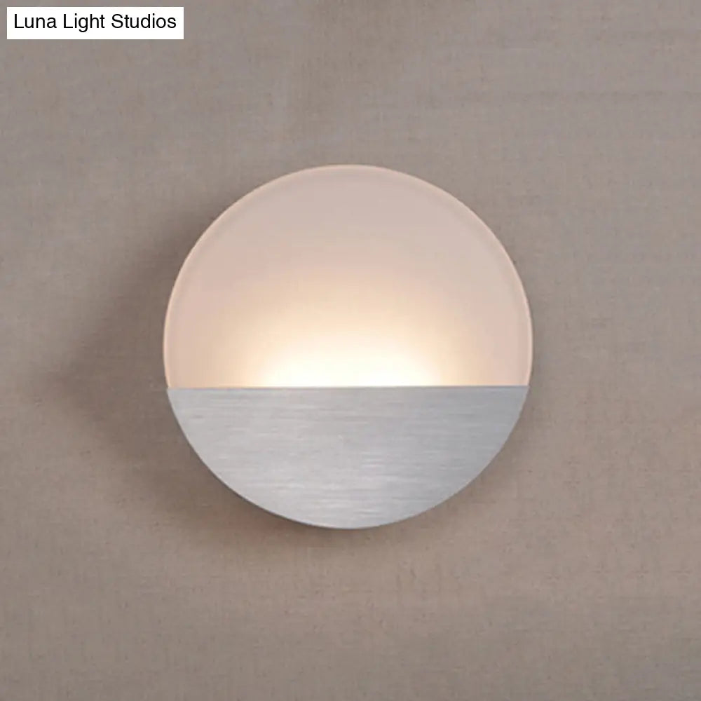 Modern Led Sconce Light: Sleek White Round/Square Design Single Acrylic Wall Lighting In Warm/White