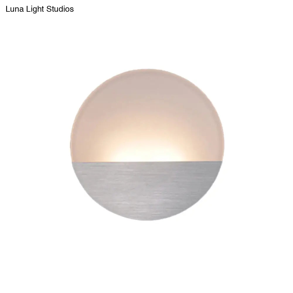 Modern Led Sconce Light: Sleek White Round/Square Design Single Acrylic Wall Lighting In Warm/White