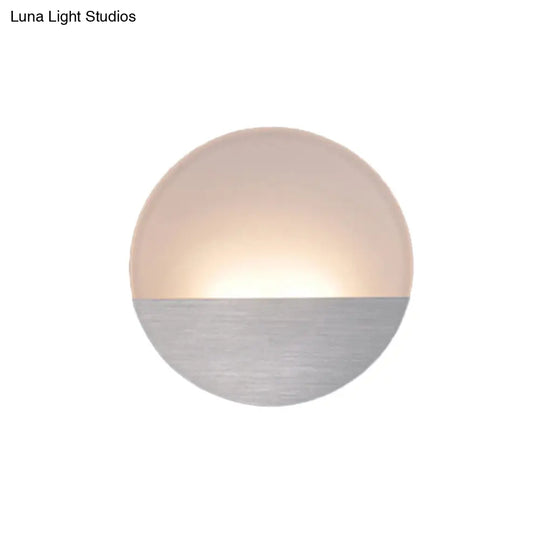 Modern Led Sconce Light: Sleek White Round/Square Design Single Acrylic Wall Lighting In Warm/White