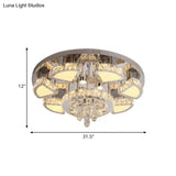 Modern Led Spotlight With Waterfall Crystal Shade For Bedroom Ceiling In Chrome 24’/31.5’ W