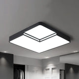 Modern Led Square Flush Mount Ceiling Light Fixture - White/Black White/Warm (16.5’/20.5’ W)