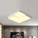 Modern Led Square Flush Mount Ceiling Light Fixture - White/Black White/Warm (16.5’/20.5’ W)