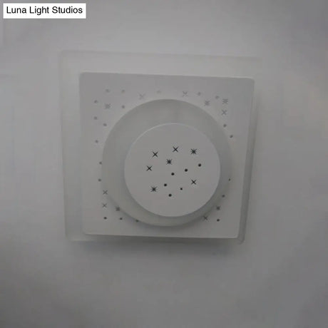 Modern Led Starry Flush Mount Wall Light In White: Triangle Rhombus & Star Design For The Bedroom