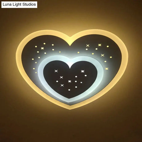 Modern Led Starry Flush Mount Wall Light In White: Triangle Rhombus & Star Design For The Bedroom