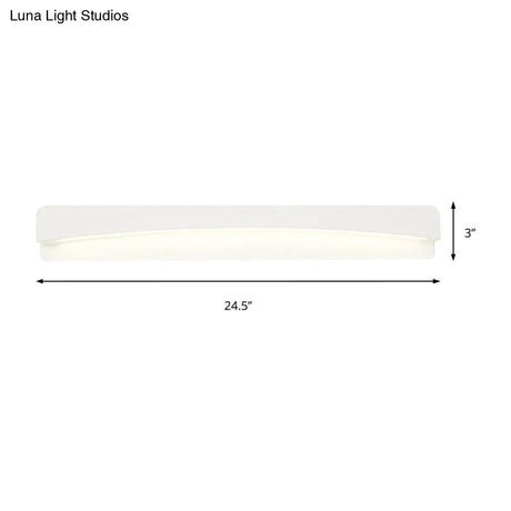Modern Led Vanity Light Fixture - Wall Mounted Acrylic Rectangular Design In Natural White