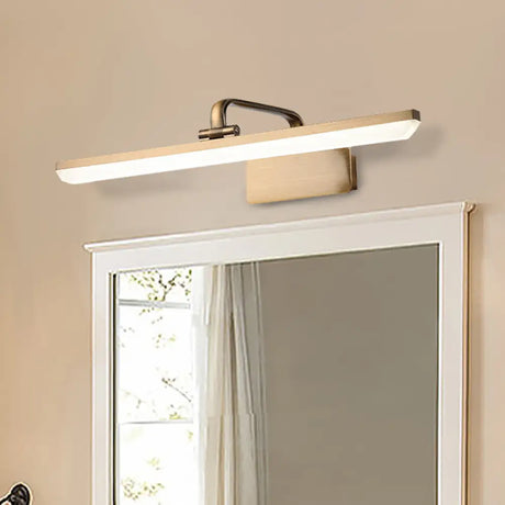 Modern Led Vanity Sconce Light With Brass Accents - Streamlined Wall Lighting