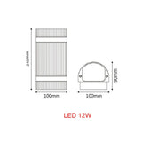 Modern Led Wall Light Outdoor Ip65 Waterproof Aluminum Black Lamps Porch Garden Lamp 6W 12W 110V