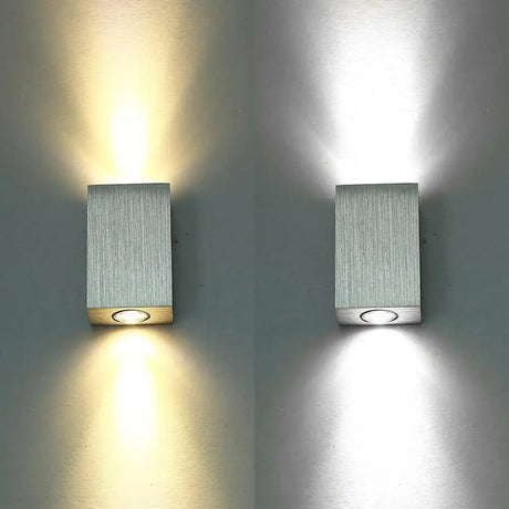 Modern Led Wall Sconce In Nickel Finish With Warm/White Lighting For Porch / White