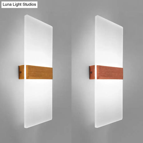 Modern Led Wall Sconce In Oval/Rectangular/Convex Shape - 8/10.5 Wide Warm/White/Natural Light
