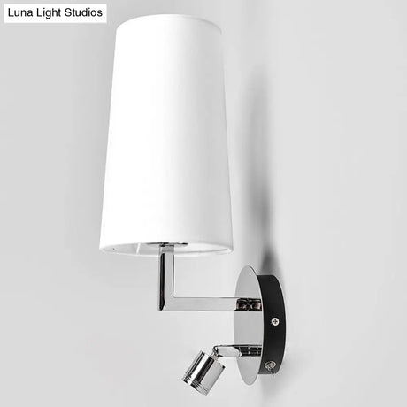 Modern Led Wall Sconce Light In Chrome With Round/Rectangle Canopy