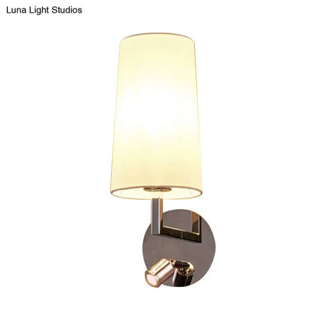 Modern Led Wall Sconce Light In Chrome With Round/Rectangle Canopy
