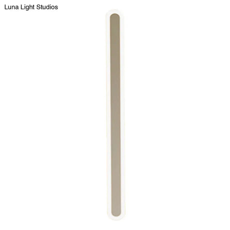 Modern Led Wall Sconce - White Elongated Acrylic Light Warm/White Lighting