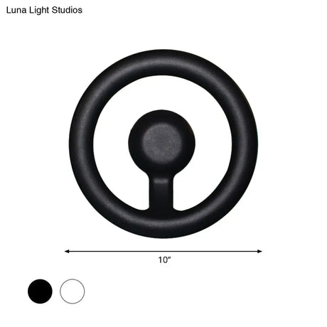 Modern Led Wall Sconce With Black/White Aluminum Shade For Bedroom