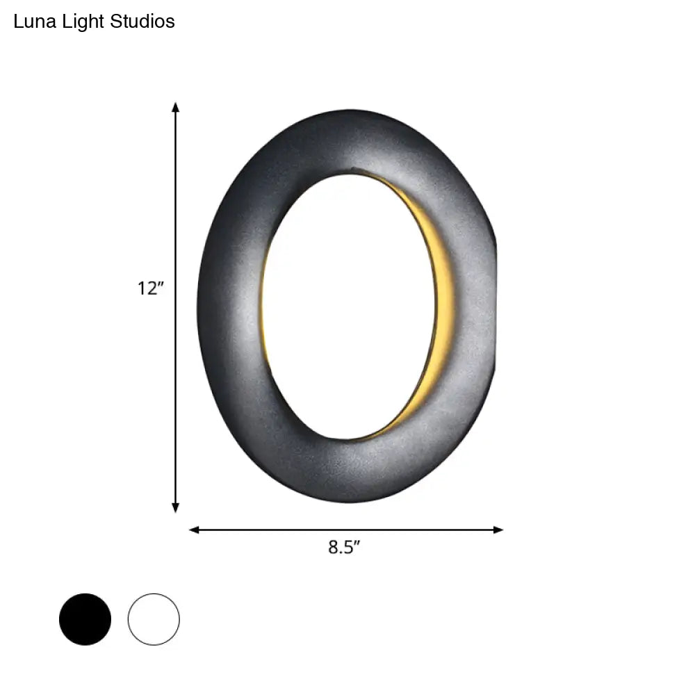 Modern Led Wall Sconce With Black/White Aluminum Shade For Bedroom