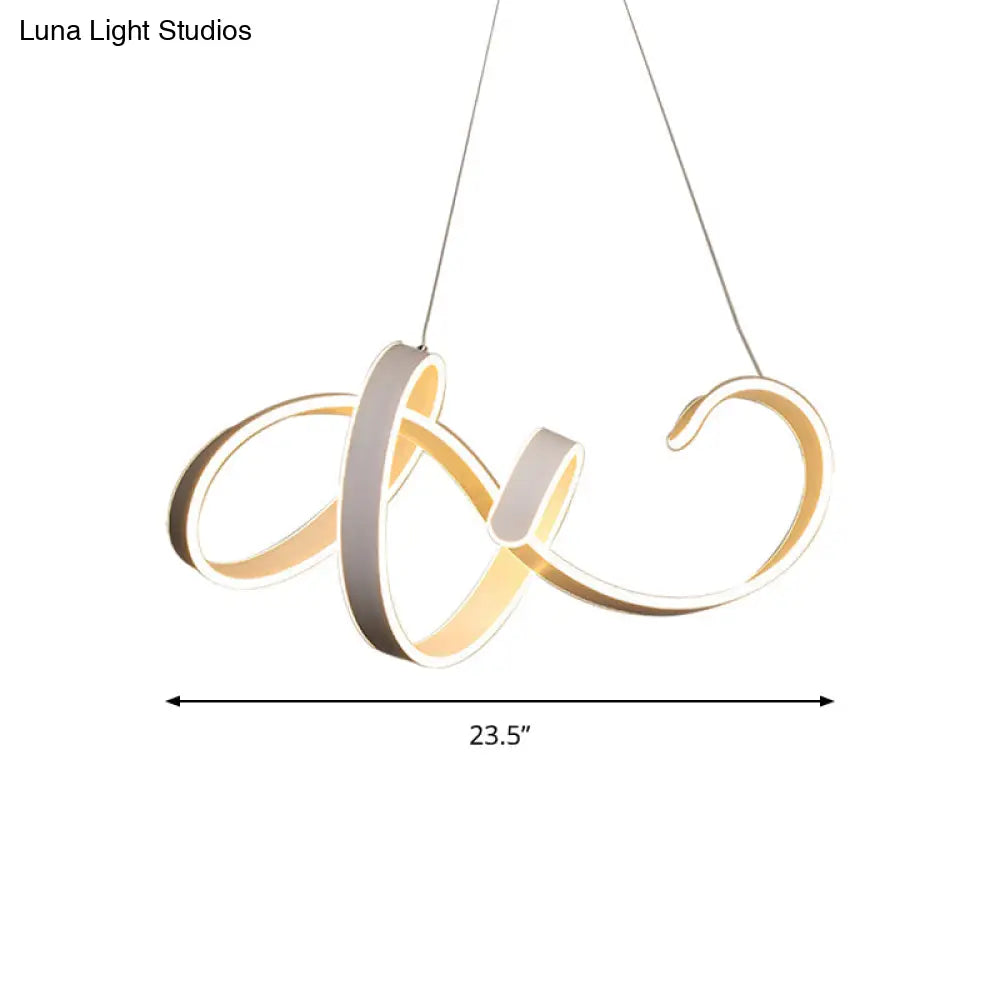 Modern Led White Chandelier Pendant: Twisting Acrylic Ceiling Light In Warm/White