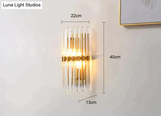 Modern Light Luxury Crystal Led Bedroom Bedside Lamp Copper Wall Lamps