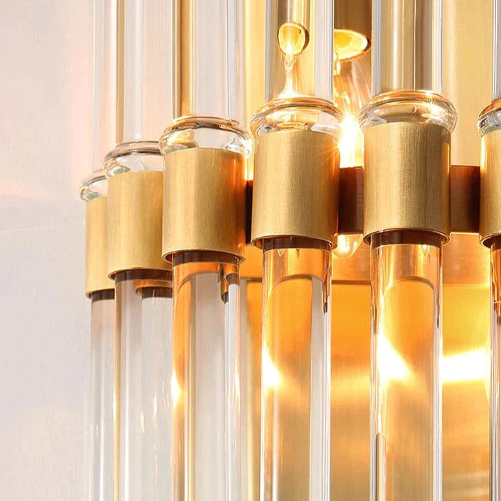 Lampe de chevet de chambre à coucher en cristal de luxe moderne à LED en cuivre