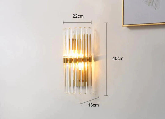 Lampe de chevet de chambre à coucher en cristal de luxe moderne à LED en cuivre