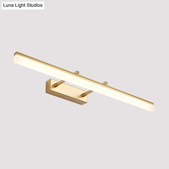 Modern Linear Acrylic Vanity Lamp: 16/19.5 Led Gold Wall Lighting Fixture