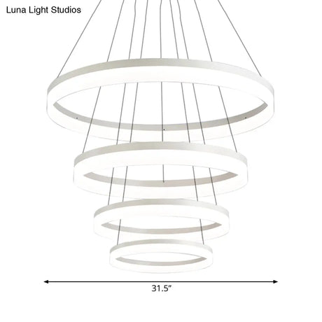 Modern Loop Acrylic Drop Pendant Led Ceiling Chandelier In Warm/White Light