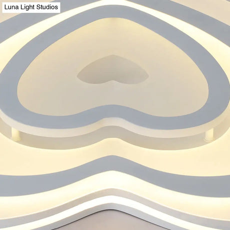Modern Love-Heart White Led Ceiling Light For Hotels & Restaurants