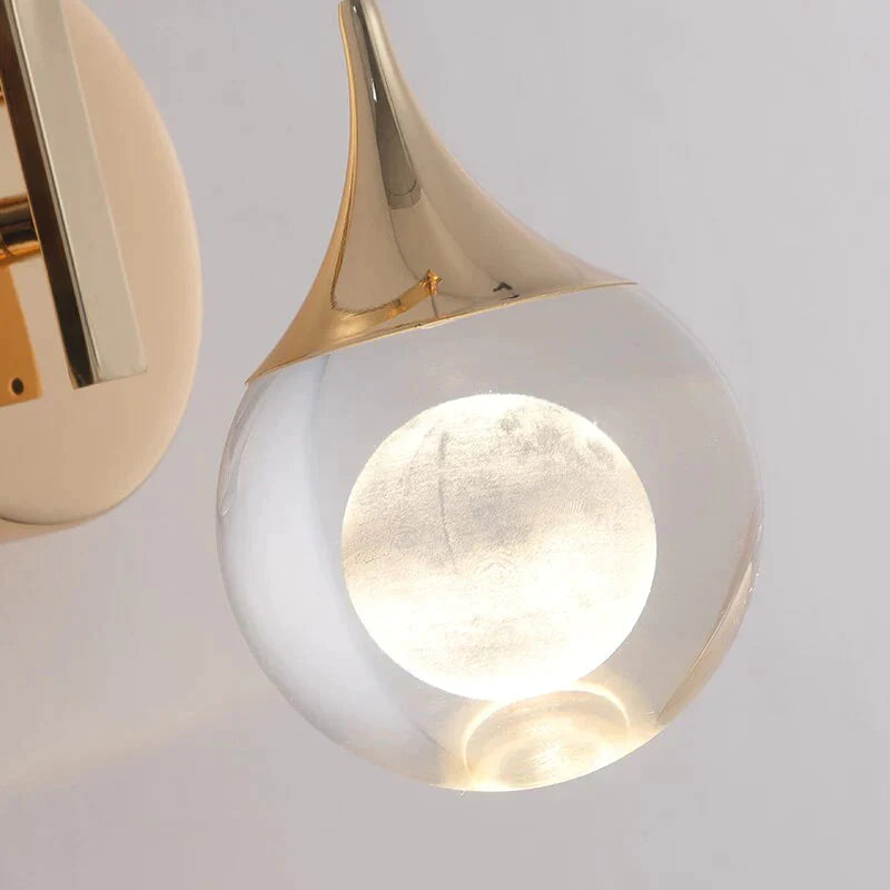 Applique Murale Led en Cristal Luxueux Moderne pour Chambre à Coucher