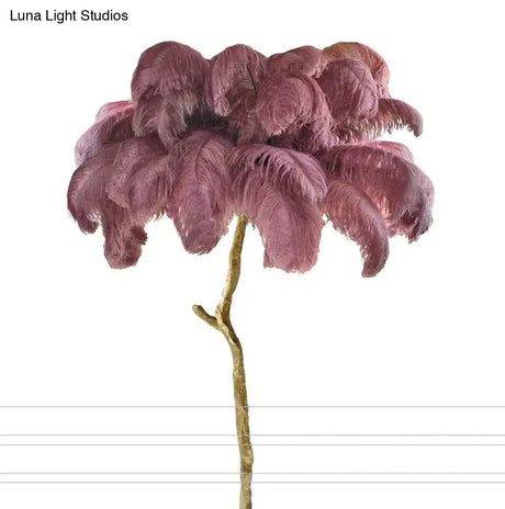 Modern Luxury Feather Floor Lamp Living Room Decoration Light Stand Light Decorative Standing Indoor