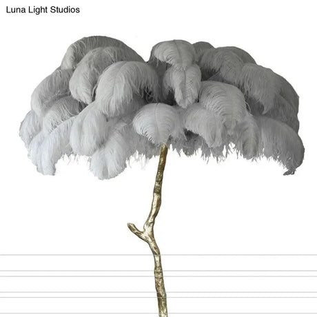 Modern Luxury Feather Floor Lamp Living Room Decoration Light Stand Light Decorative Standing Indoor