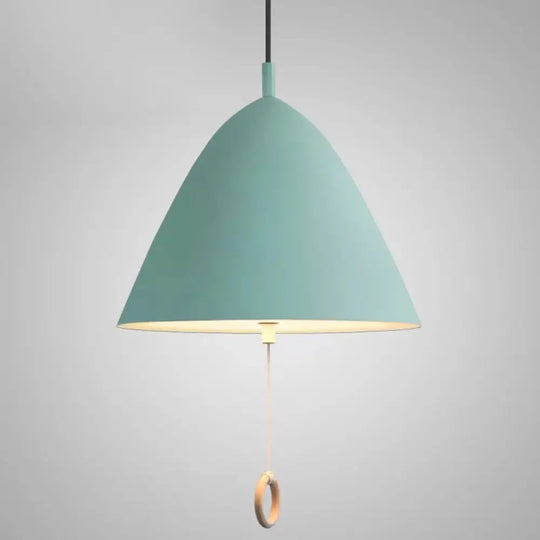 Modern Macarons Tapered Pendant Light With Metal Finish - 1-Light Lighting Blue / 13’